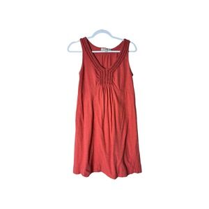 LOFT Coral‎ Orange Crochet Neck Sleeveless V Neck Casual Dress Size M